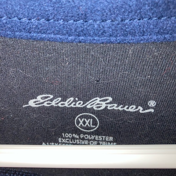 Mens XXL Eddie Bauer, navy, fleece zip up jacket with pockets - Picture 2 of 2